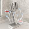 304 Stainless Steel Kitchen Knife Holder Utility Knife Rack Countertop Organizer with Drip Tray for Chef Rust-Proof Organizer