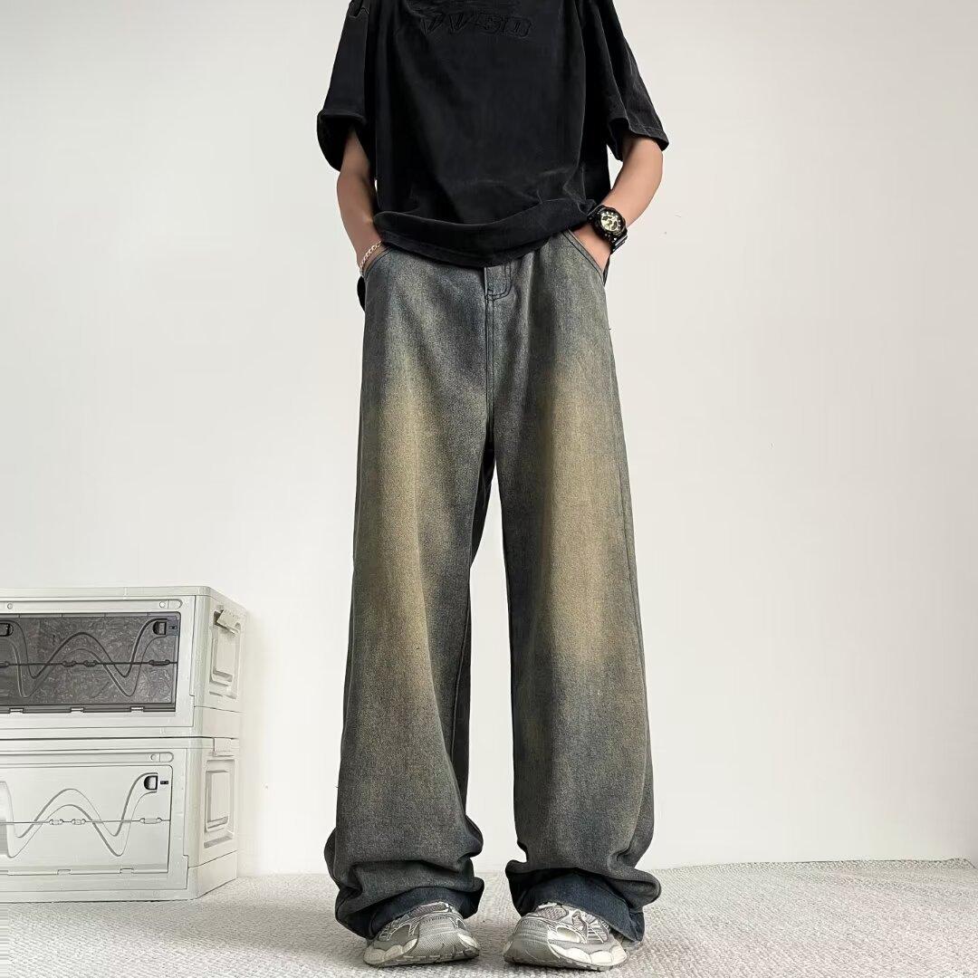 Джинсы JYL для мужчин с широкими штанинами, весенние, американские, Cleanfit, винтажные, прямые, свободные, джинсовые брюки S андроид зеленый