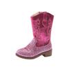 Girls' Embroidered Western Mongolian High-Top Leather Boots - Autumn/Winter 2026, Plus Velvet, Princess Performance Footwear