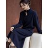 Women's Half-Zip Turtleneck Knit Dress with Belt