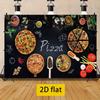 2D pozadí na výrobu pizzy v stylu tabule s nápisem "Pizza"