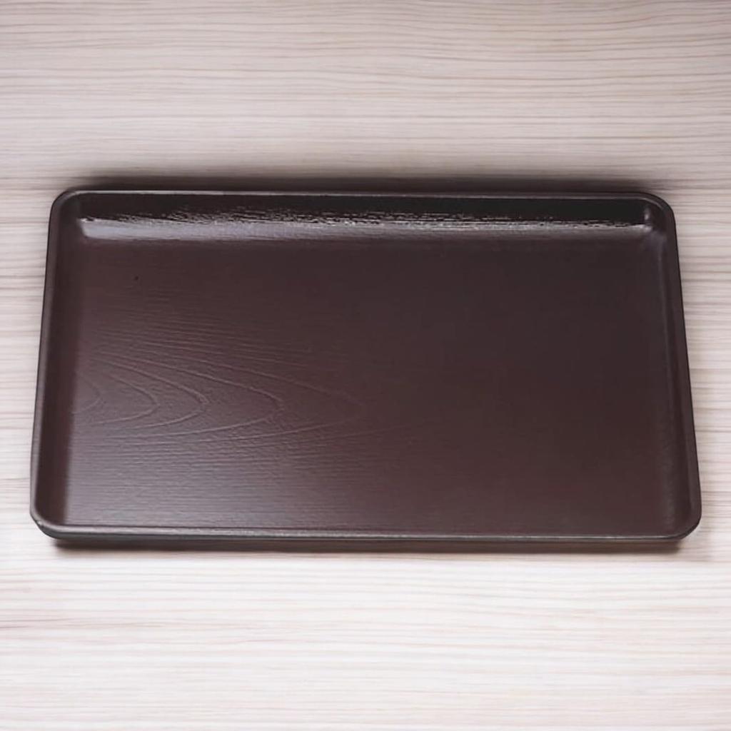 New Size 2 Zelkova Kaiseki Tray Shintame Lacquerware Made in Japan J-kitchens (Tray) (ABS Resin), Non-Slip, 37cm,