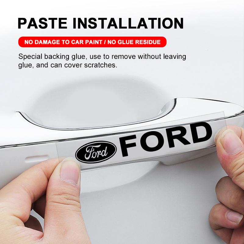 4 ks Samolepka 3D kliky dveří auta Samolepky na pneumatiky a zpětná zrcátka pro Ford Focus Mk2 Mk3 Fiesta Ranger Mondeo S-MAX Kuga Mustang