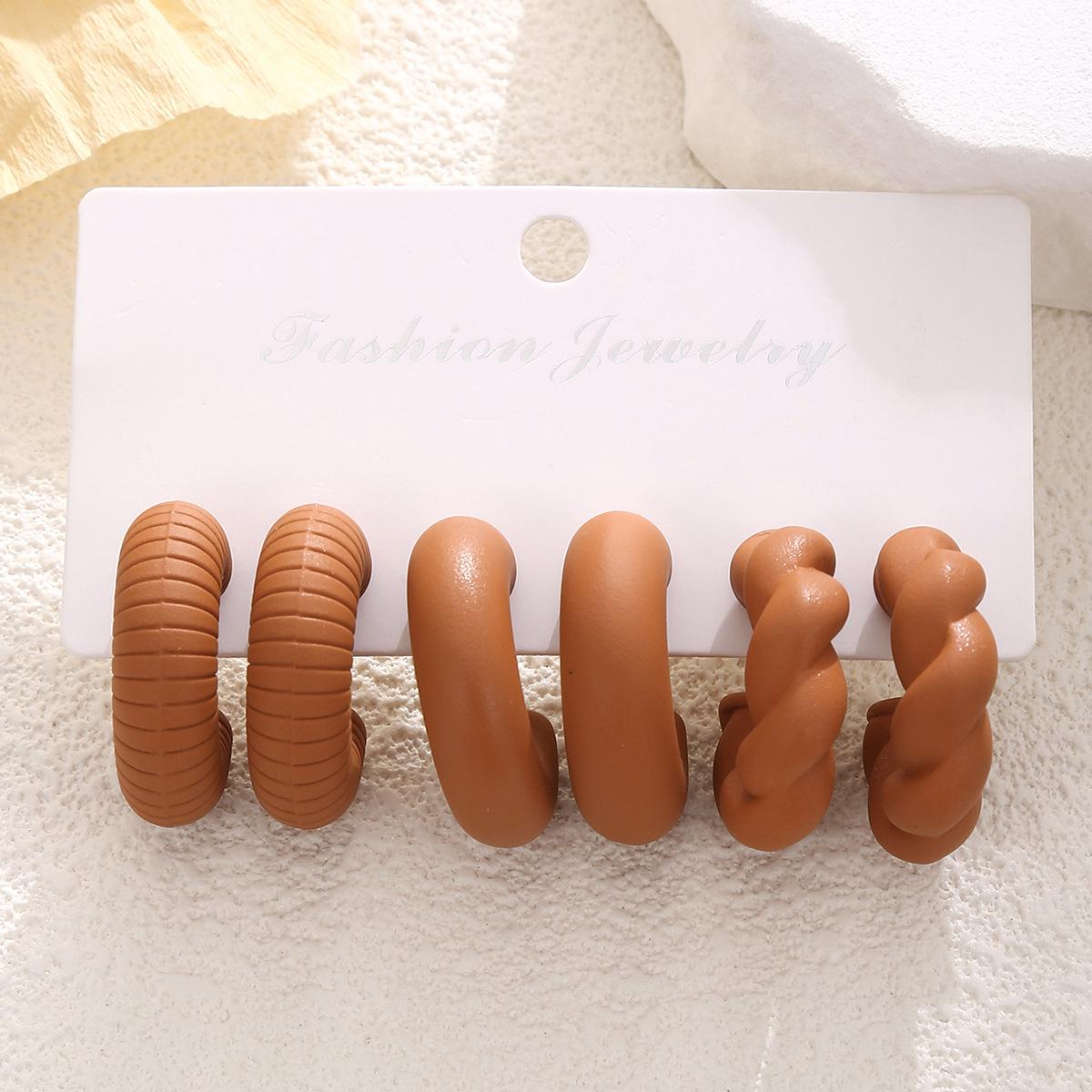 Hot-selling geometric ring earrings set, multiple personalized creative earrings