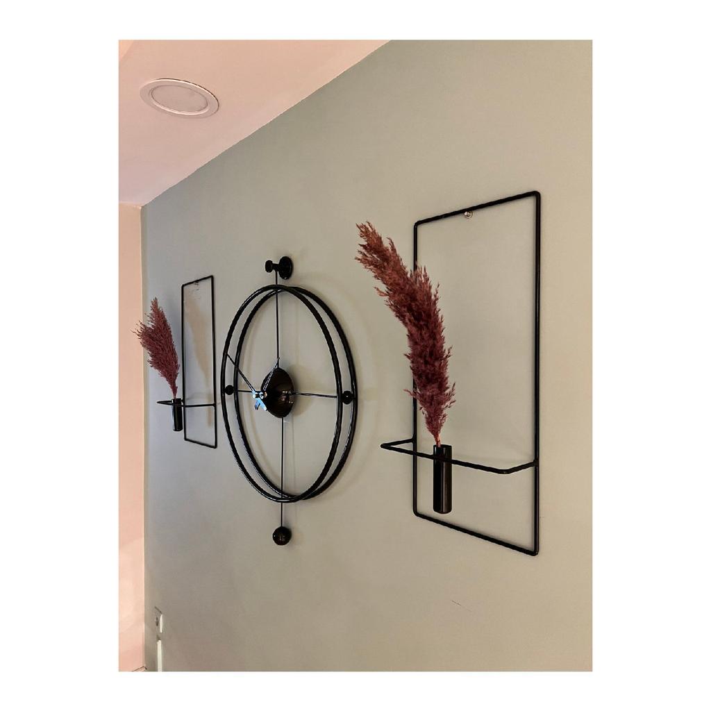 Set Of 3 Black Versacem Time Metal Wall Clock 50*75, Modern Decorative Metal Wall Clock