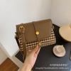 Fashionable and popular underarm small bag for women, 2025 new trendy houndstooth style shoulder bag temperament crossbody small square bag