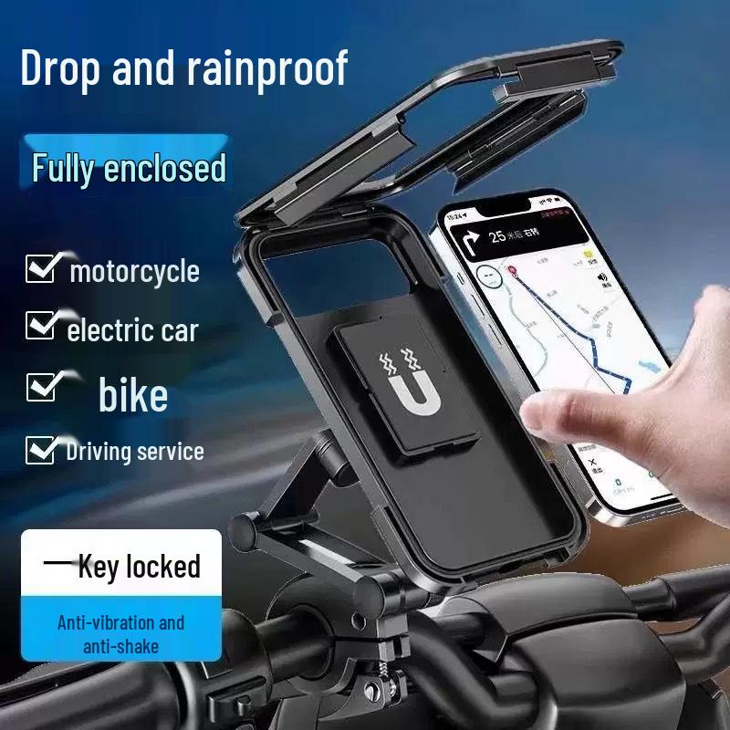 Shockproof and Waterproof Phone Holder for Electric Motorcycle and Bicycle Handlebar