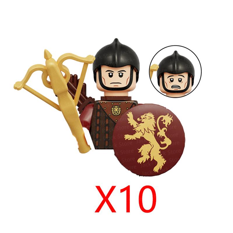 Military Building Blocks Solider Figures Gifts Toys Movie Science Fiction Series Medieval Knight Legion Weapons Shield Flag MOC