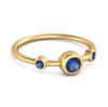 Blue Sapphire Bezel Set Ring - 925 Sterling Silver Gold Vermeil