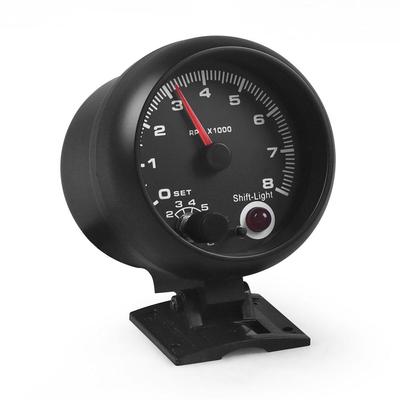 Tacômetro universal de 3,75 polegadas com led de 7 cores 0-8000 RPM caixa preta e aro tacômetro medidor de carro