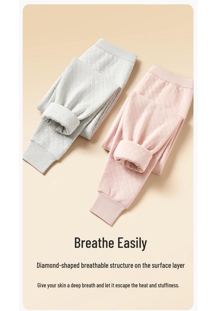 Women's Plus Size Three-Layer Quilted Cotton Pants for Autumn/Winter