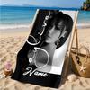 Custom Name Fashionable Ayli-va Heart In Space Adventure Microfiber Beach Towel, Lightweight for Summer Travel, Swimming Pool Fan Gift