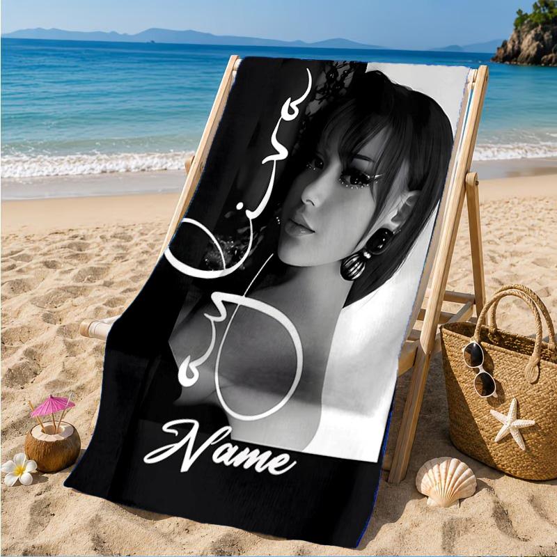 Custom Name Fashionable Ayli-va Heart In Space Adventure Microfiber Beach Towel, Lightweight for Summer Travel, Swimming Pool Fan Gift
