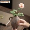 Ancient Style Old Rock Clay Vase Aesthetic Cachepot Terrarium Plant Pot Household Flowerpot Tea Ceremony Accessories Ornaments