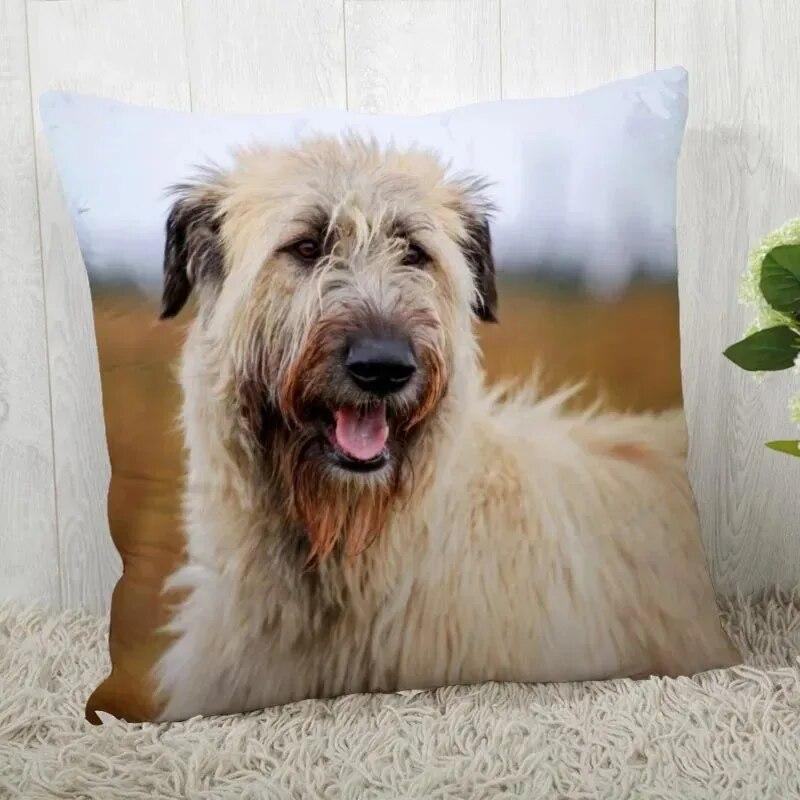 Irish Wolfhound Pillowcase Modern Home Bedroom Living Room Sofa Cushion Cover 45x45cm Peach Skin Pillowcase