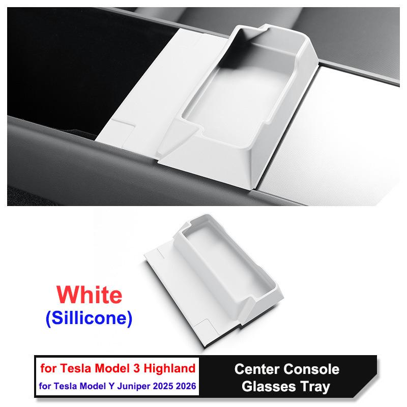For New Tesla Model Y Juniper 2026 Armrest Box Cover Anti-Scratch Protector Model 3 Highland Center Console Glasses Storage Tray