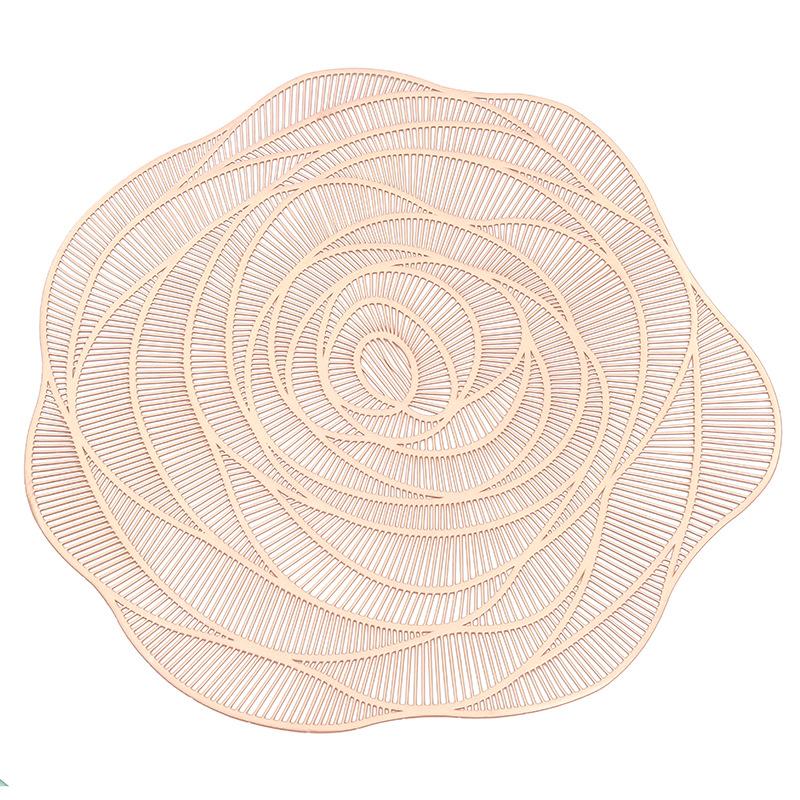 Hollow Rose PVC Non-slip Table Mat Cup Mat Restaurant Hotel Decoration Plate Mat
