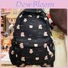 Simple Butterfly Bow And Cartoon Bear Pattern Student Backpack For Casual Travel