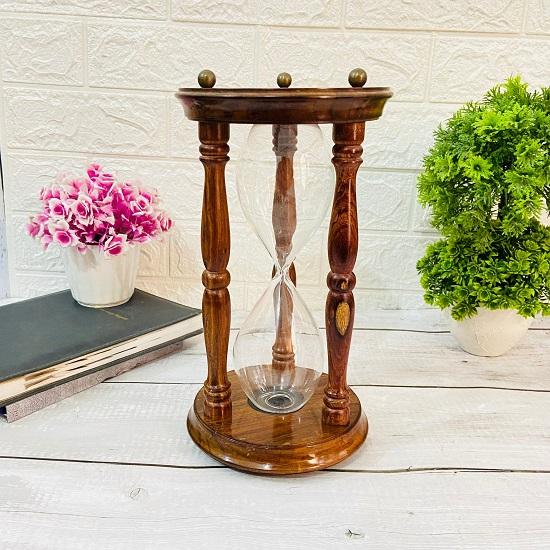 Ampulheta de Madeira Casamento Unidade Areia Temporizador 30 Minutos