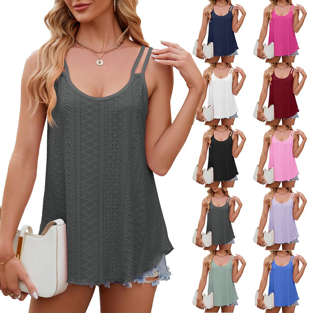 Letní dámské tričko s kulatým výstřihem a šátkem, ležérní jednoduché tričko bez rukávů, pulovr, plážové tričko, velikost S-2XL