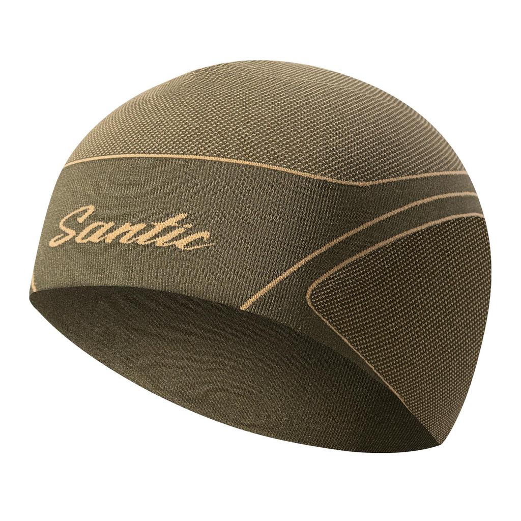 Santic Cycling Inner Cold Weather Protection for Road with and Green Men's Cap, Fleece-Lined Cap, Helmets, Bike, Autumn/Winter, Powerful, Earmuffs,