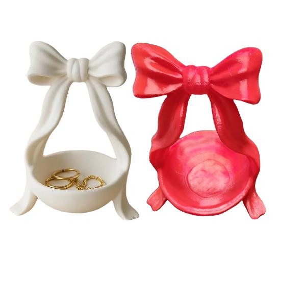 Bow Jewelry Tray Decorative Bow Knot Key Dish Tray Resin Jewelry Dish Tray Rings
