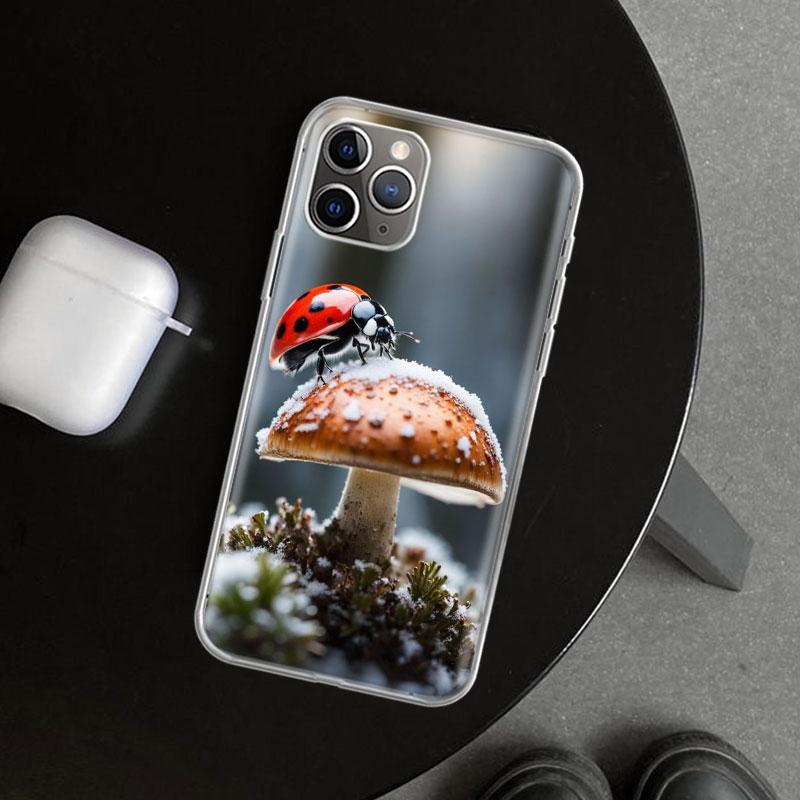 Insect Seven-Star ladybug Phone Case Cover for iPhone 11 12 13 Mini 14 15 Plus 16 Pro Max 17 Air 7 8 + SE Art Customized Fundas