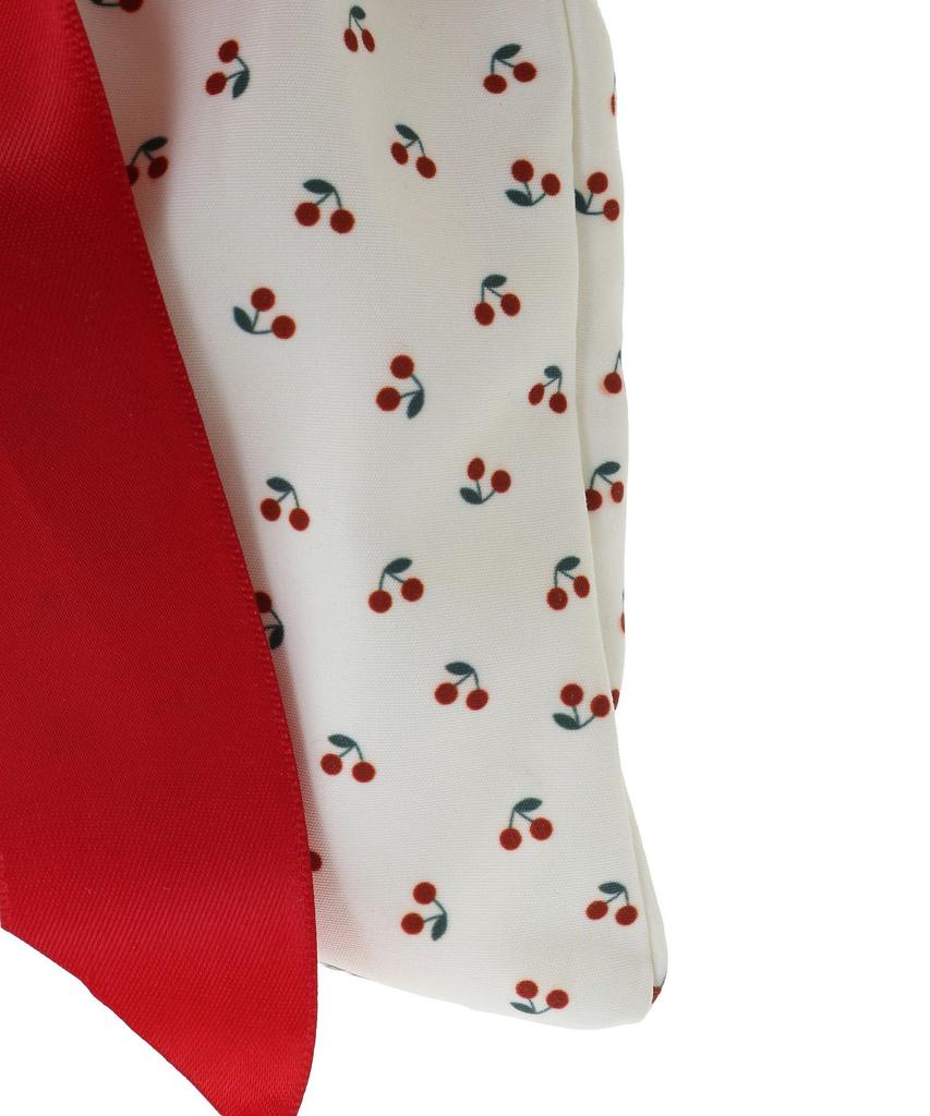 Maison De Fleur Cherry Print Mini Ribbon 2-Way Bag, Ivory, Size F, PouchDrawstring Bag, 08000446300