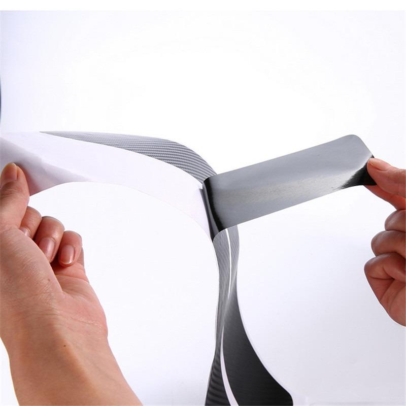 4ks/sada Univerzální samolepky na auto Samolepky na auto na prahu proti poškrábání Carbon Fiber Auto Stickers