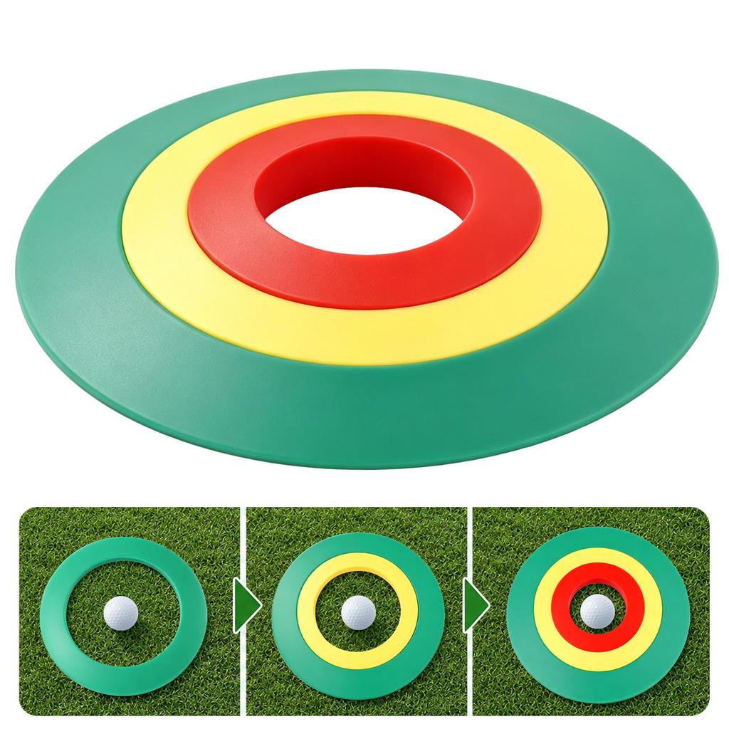Roykaw Golf Putting Mat, Putting Cup, Putting Practice Aid, 3-Way Design, Adjustable to 3 Difficulty Levels