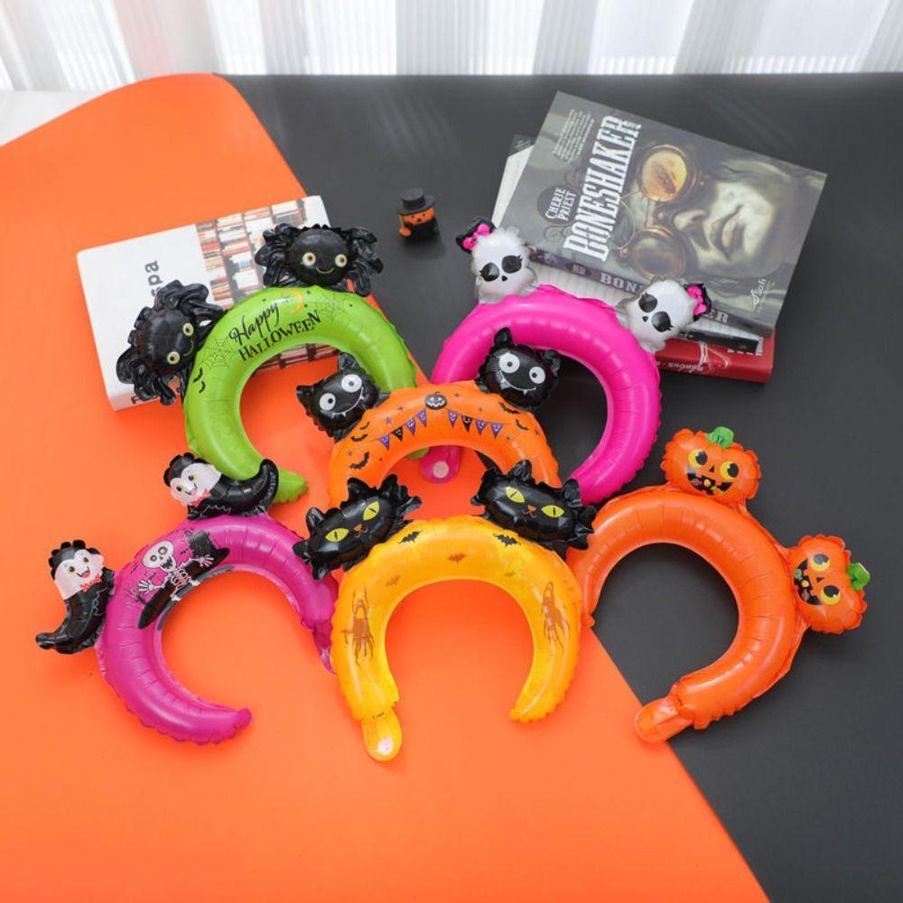

10pcs Thickened Halloween Headband Balloon Cartoon Aluminum Film Balloon Children Adult