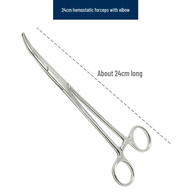 Stainless Steel Hemostatic Forceps Tweezers with Straight/Curved Tips & Needle Holder for Pet and Fishing Hook Removal