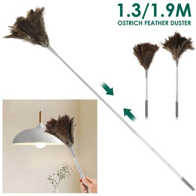 130/190CM Ostrich Duster Brush Retractable Cleaning Feather Duster with Nonslip Handle for Chandelier Glass Home Cleaning Tools