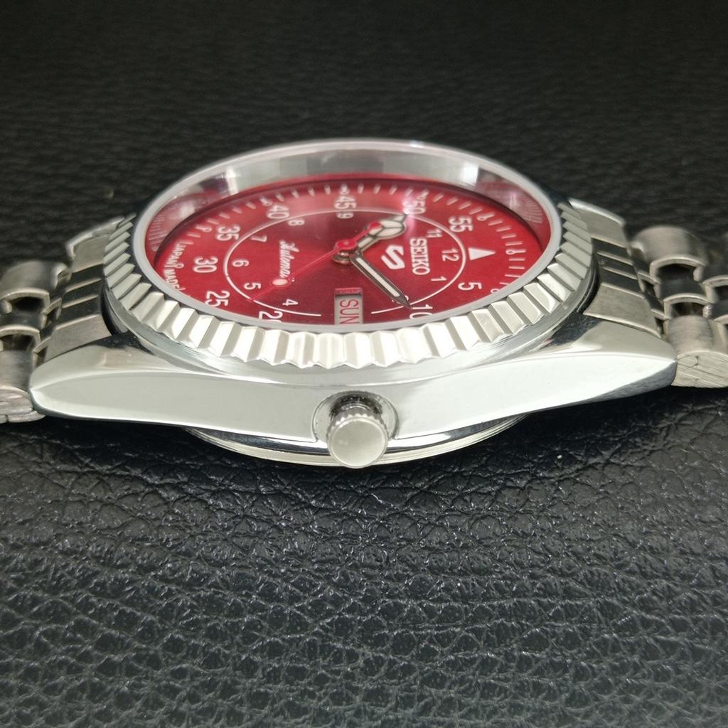 REFURBISHED SEIKO 5 AUTOMATIC 6309A VINTAGE JAPAN MENS RED DIAL WATCH a442954-1