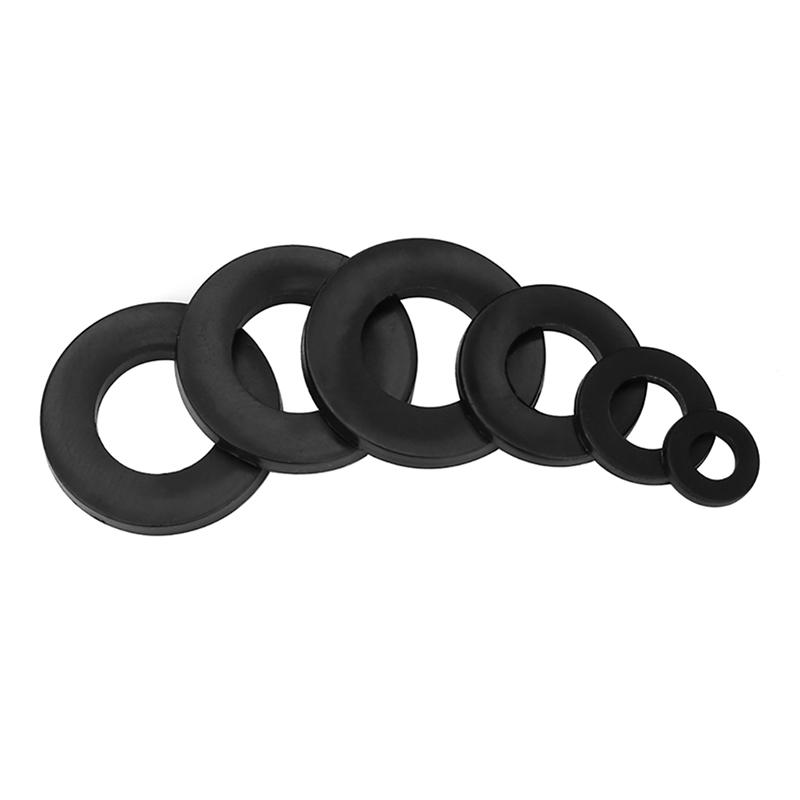 M2 M2.5 M3 M4 M5 M6 M8 M10 M12 M14 M16 M20 Black Nylon Flat Washer Plastic Sealing Hard Washers Insulation Gasket Ring
