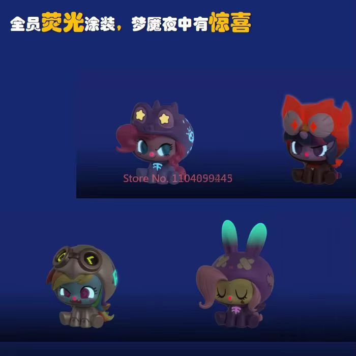 New KAYOU My Little Pony Mini Figure Nightmare Dress Up Night Blind Box Assembly Hanging Card Pendant Anime Peripheral Gift