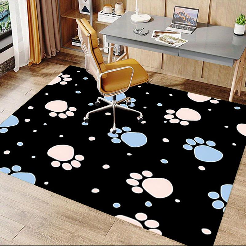 1PC Paw Prints Light Blue Carpet Ultra Soft, Thick & Absorbent, Non Slip Machine Washable Mat for Entryway