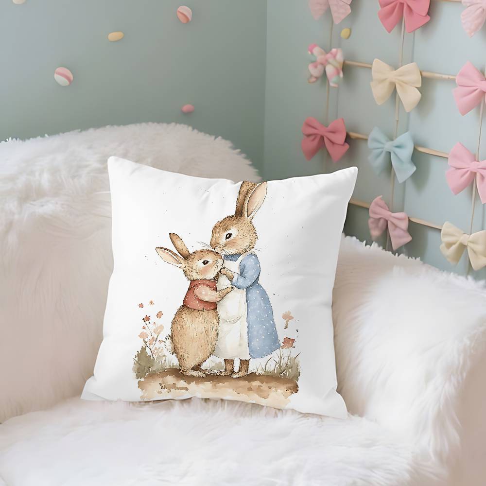 PPeters RRabbits Case Plush Fabric Soft Pillowcase Double Sided Print Cushion Cover Household Gifts