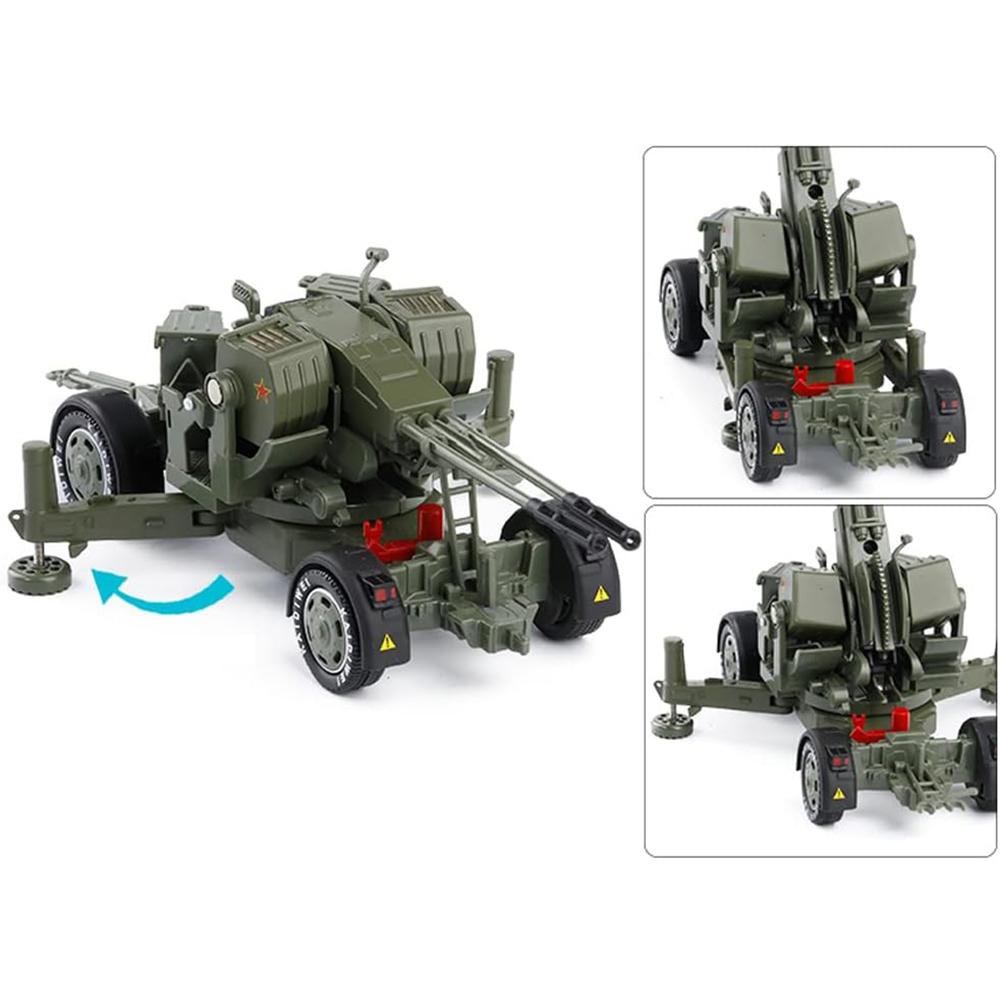 1/35 Samochód z napędem pull back, armata przeciwlotnicza Flak Double Runner, moździerz, wyrzutnia rakiet, wojskowy model ze stopu metali, samochód zabawkowy dla dzieci, samochody z odlewu metalowego, zabawki