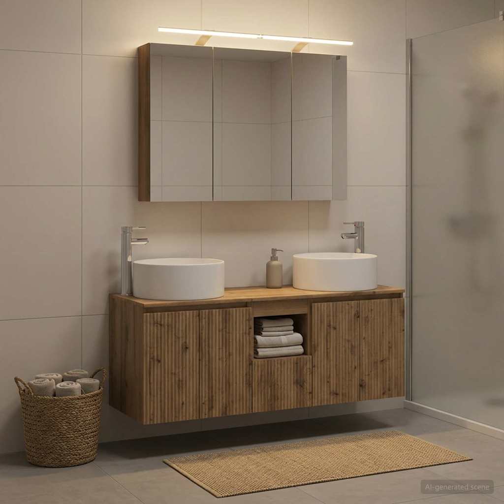 Bathroom Cabinet Set 4 pcs Artisan Oak 100 x 14.5 x 70 cm