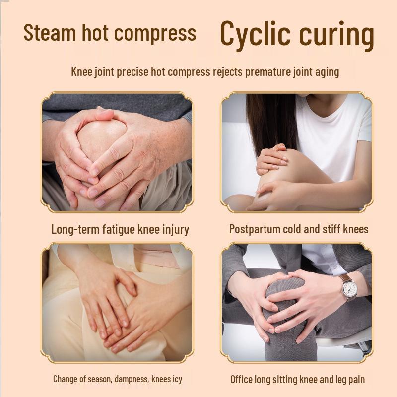 Jiuzhitang Motherwort Heated Knee Pads - Warm Steam Moxibustion Knee Patches for Cold Protection