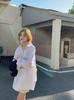 Women's Mid-Length Designer White Shirt Jacket, Thin Long-Sleeve, Loose Korean Style for Spring and Autumn
