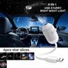 2-in-1 Galaxy Projector Night Light USB LED Starry Sky Lamp 360° Rotation Adjustable Brightness for Bedroom Ceiling Room Car Decor