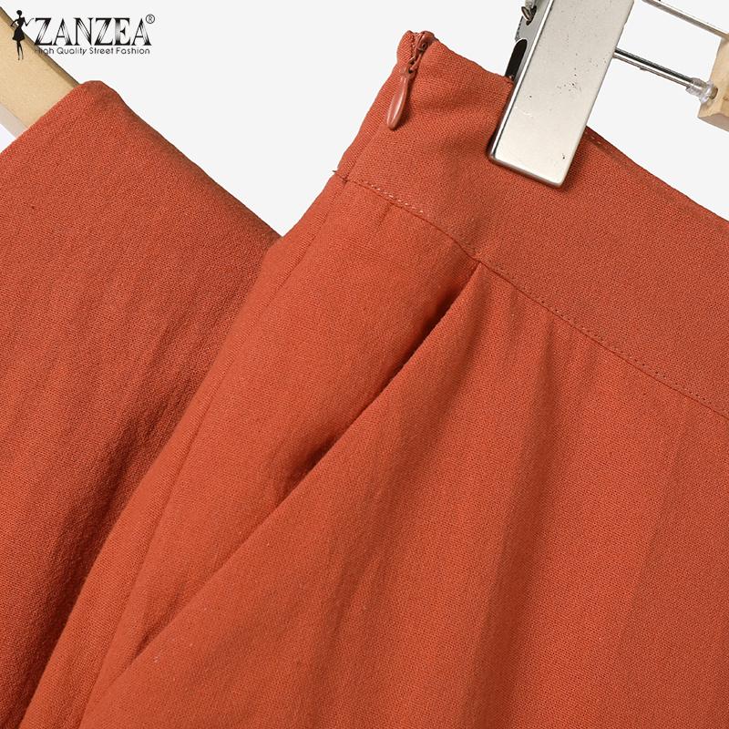 ZANZEA Womens Blouse and Pants Casual Two Piece Trousers Suit Set