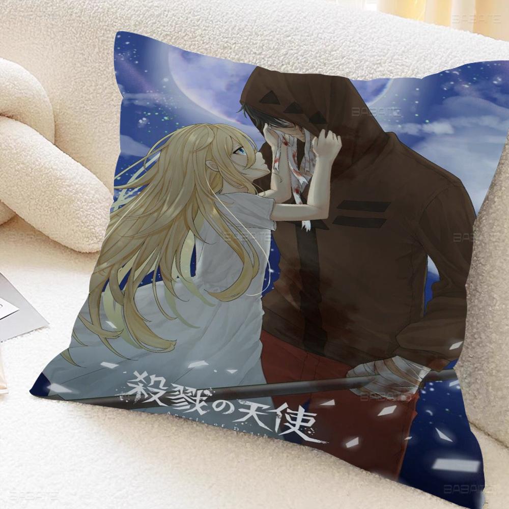 Angels Of Death Decorative Room Aesthetics Pillow Case Home Decor Bedroom Sofa Bed Couch Pillow Cover 45x45