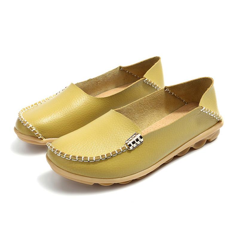 Flat Shoes Women Slip On Shoes For Women's Moccasins Genuine Leather Loafers Women Flats Ladies Shoes Plus Size Sapato Feminino