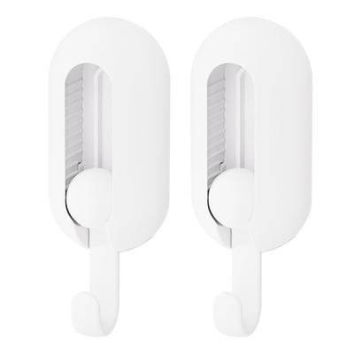 Adhesive Hooks Waterproof Rotatable Foldable Wall Stick Hooks for Kitchen Bedroom Bathroom 2pcs