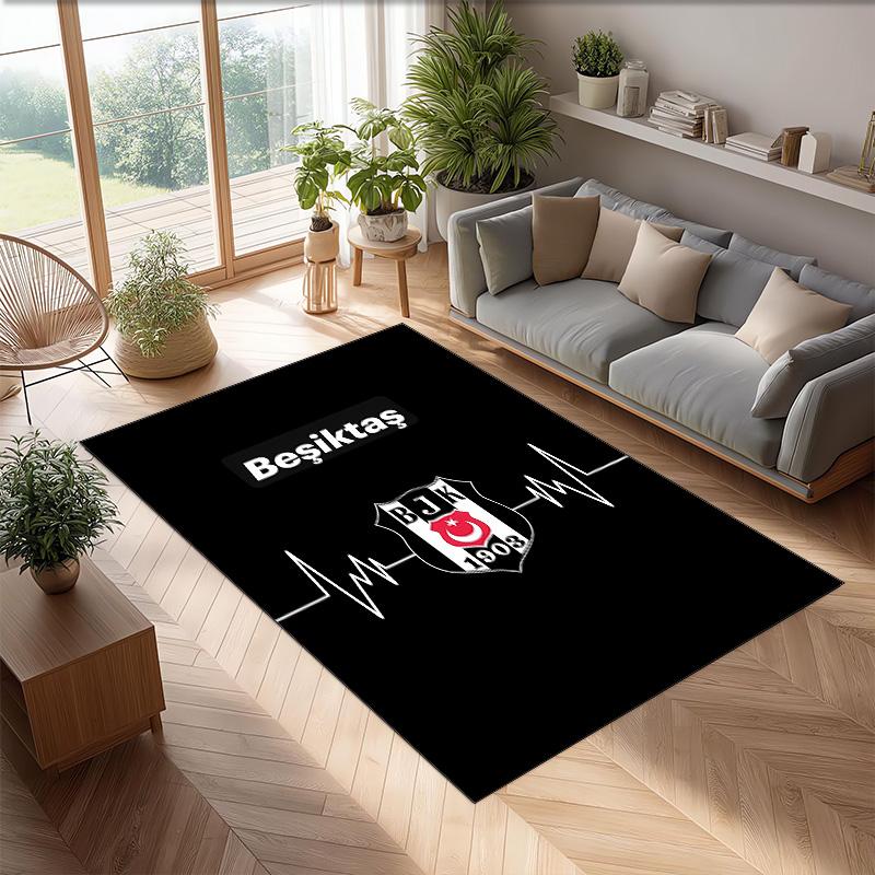 BESIKTAS J.K Printed Flannel Area Rug Non Slip Soft Polyester Floor Carpet Indoor Decor Mat for Bedroom Living Room Sofa Game Room Home Decoration