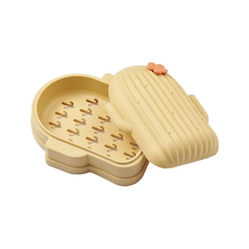 1pcs Holder Bathroom Storage Travel Portable Waterproof Soap CaseCreative Soap Box Cactus Shape Laundry Soap Sponge Dish