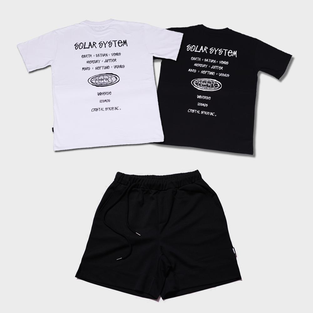 Respect [Package] Solar System Tee + Slack Half Pants Black/M